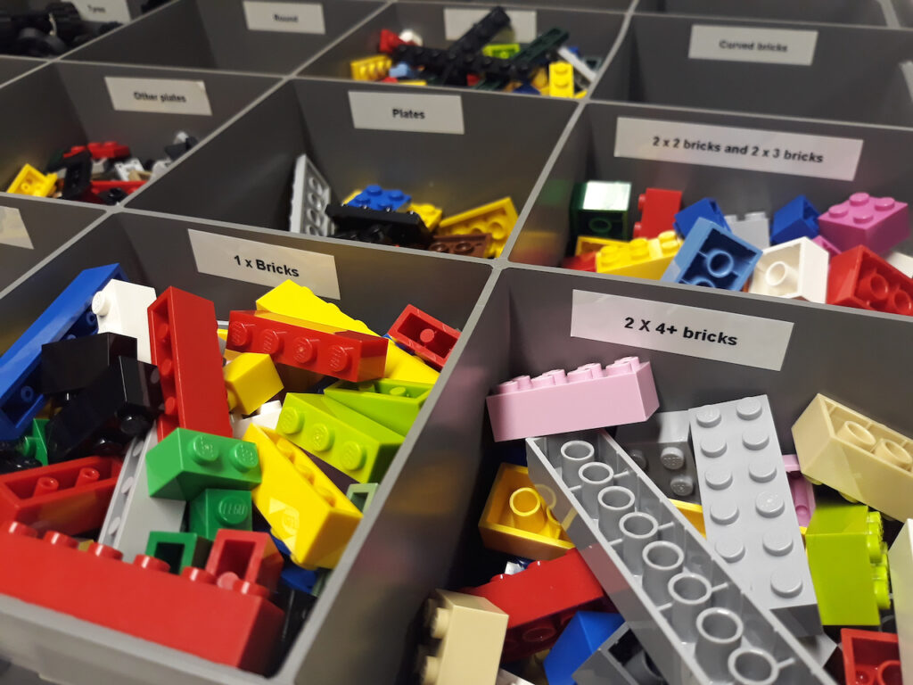 Lego Donations needed for Pure Bricks Studio! 2 Lego in a box with compartments for size