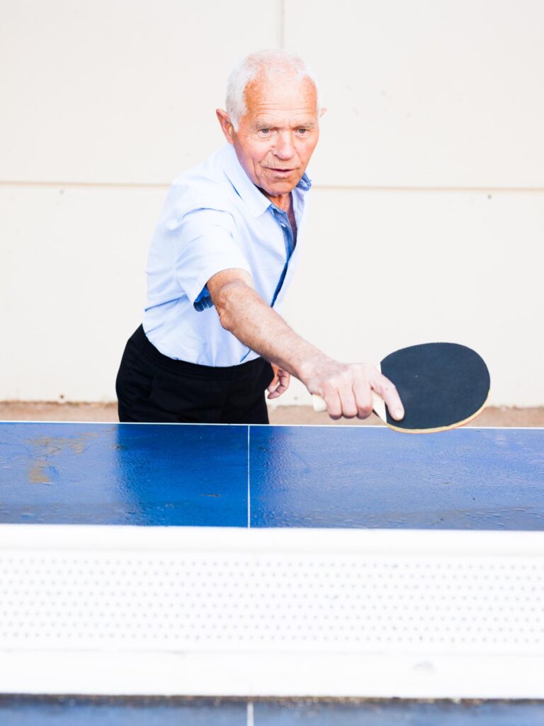 Pete, Table Tennis Champion 1 Old man playing Table Tennis