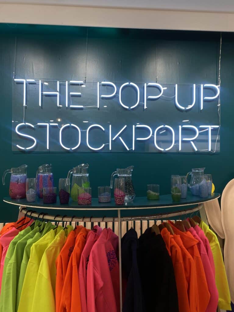 Pure Pop-Up Returns at Stockport Merseyway 1 The Pop Up sign above clothing